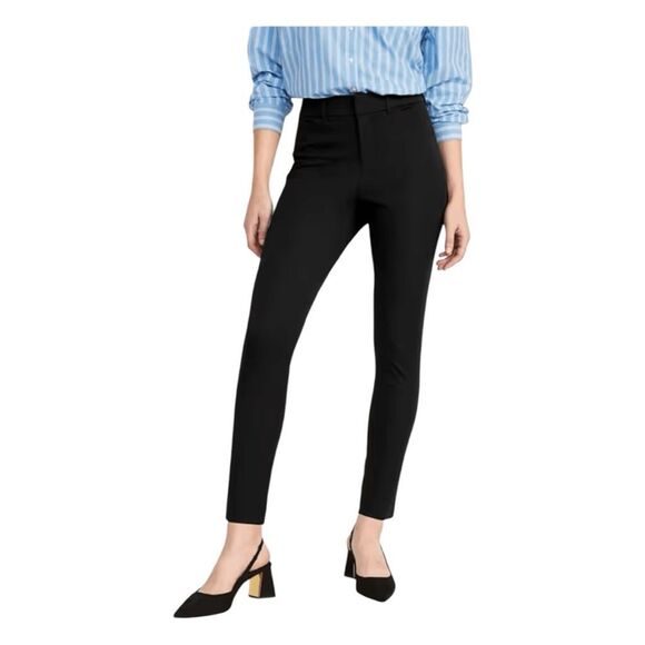 Old Navy Pixie Skinny Ankle Pants Black Stretch Knit High-Waisted‎ 2 - Picture 1 of 8